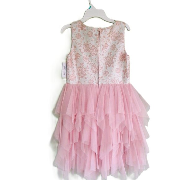 NWT Speechless Peach & Cream Embroidered Rose bodice & Tulle skirt Dress Girl 16 - Picture 5 of 6